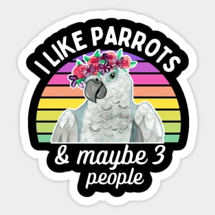 I Like African Grey Parrots and Maybe 3 People Sticker